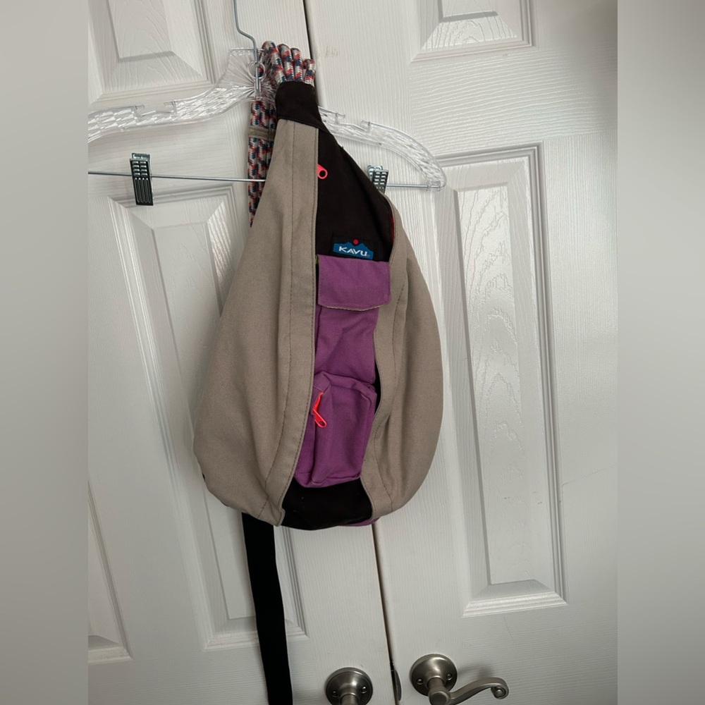 KAVU Rope Bag - Sling Pack for Hiking, Camping, and Commuting  Gray, Purple